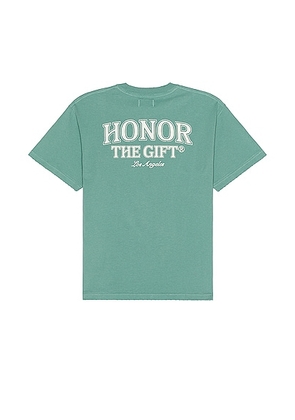 Honor The Gift Floral Pocket Tee in Teal - Teal. Size S (also in ).