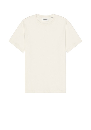 FRAME Duo Fold Tee in White Sand - Ivory. Size XL/1X (also in ).