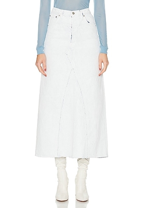 Maison Margiela Origin Denim Skirt in White Paint - White. Size 36 (also in 38, 40, 42).