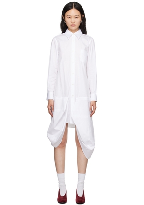 Comme des Garçons White Asymmetric Midi Dress