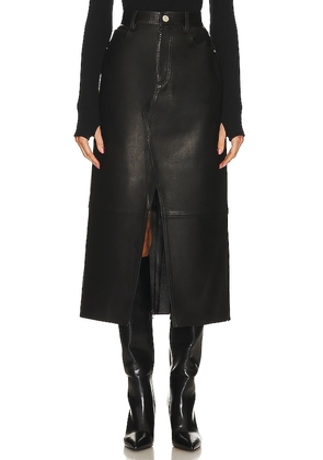 FRAME The Leather Midaxi Skirt in Black. Size 26, 27, 28, 29, 30, 31, 32.