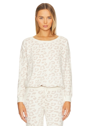 Barefoot Dreams CozyChic Ultra Lite Slouchy Pullover in Ivory. Size M, XL, XS.