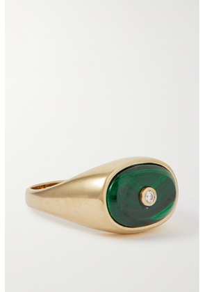 Pascale Monvoisin - Orso 9-karat Gold, Malachite And Diamond Signet Ring - Green - 48,49,50