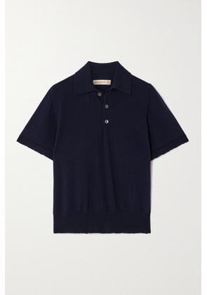 &Daughter - Wool Polo Shirt - Blue - x small,small,medium,large,x large
