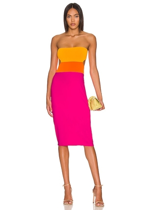 Susana Monaco Colorblocked Tube Dress in Orange. Size L.