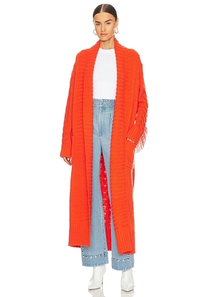 Understated Leather Rodeo Robe in Orange. Size S-M.