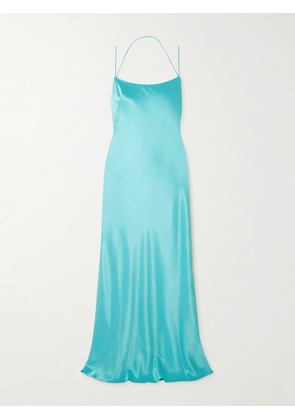 Michael Lo Sordo - Floss Open-back Silk-satin Maxi Dress - Blue - UK 4,UK 6,UK 8,UK 10,UK 12,UK 14