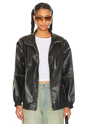superdown Ash Faux Leather Jacket in Black. Size XL.