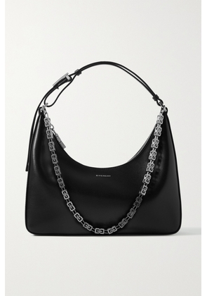 Givenchy - Moon Cut Out Small Chain-embellished Leather Shoulder Bag - Black - One size