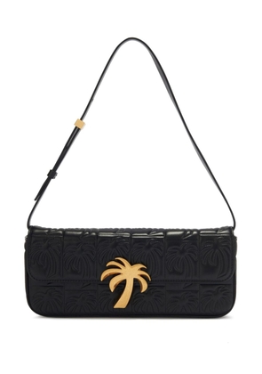 Palm Angels palm-tree-plaque leather bag - Black