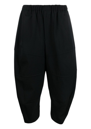 Comme Des Garçons cropped wool drop-crotch trousers - Black