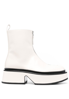 Jil Sander 60mm zip-front leather boots - White