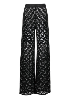 Heron Preston lace-detail wide-leg trousers - Black