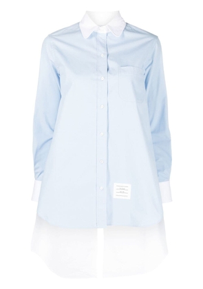 Thom Browne twisted-detail open back shirt - Blue
