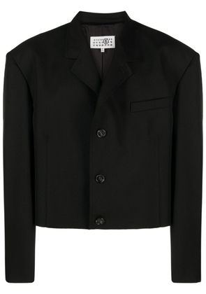 MM6 Maison Margiela single-stitch raw-cut cropped blazer - Black
