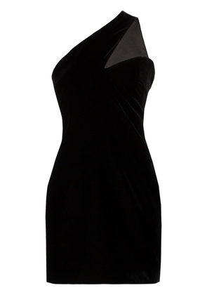 Saint Laurent one-shoulder velvet mini-dress - Black
