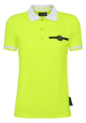 Plein Sport logo-appliqué polo shirt - Yellow