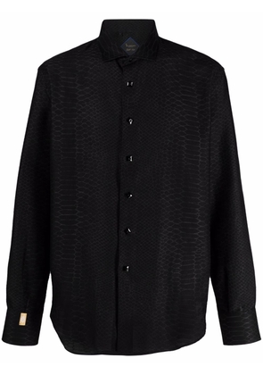 Billionaire python-print silk shirt - Black
