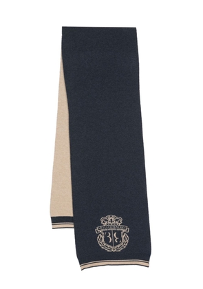 Billionaire two-tone crest-motif scarf - Blue