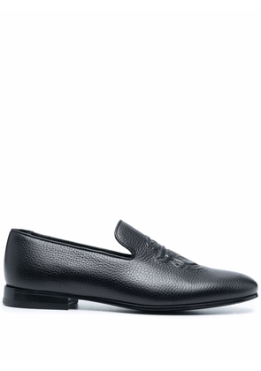 Billionaire pebbled calf leather loafers - Black