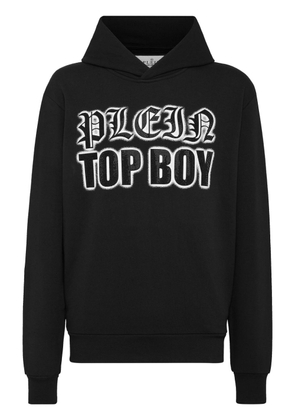 Philipp Plein logo-print crystal-embellished hoodie - Black