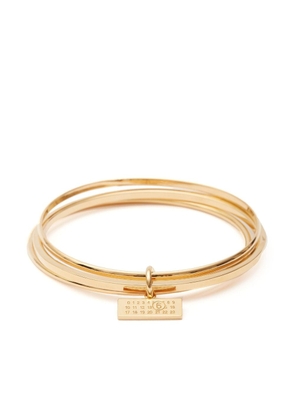 MM6 Maison Margiela logo-plaque layered bracelet - Gold