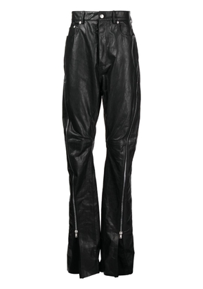 Rick Owens leather wide-leg trousers - Black