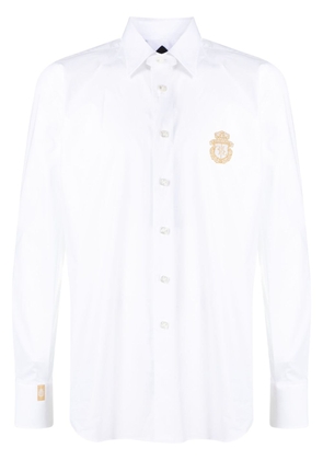 Billionaire Silver Cut logo-crest shirt - White