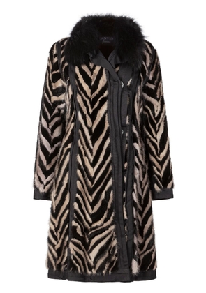Lanvin Pre-Owned tiger-print faux-fur coat - Black
