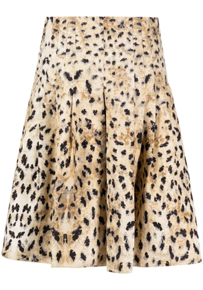 Prada Pre-Owned leopard-print silk skirt - Multicolour