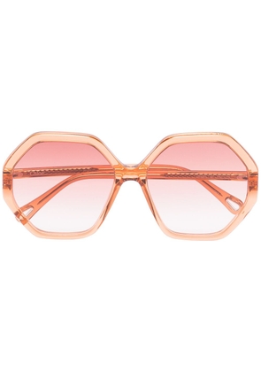 Chloé Eyewear Esther hexagonal-frame sunglasses - Orange