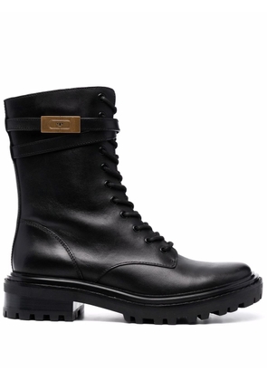 Tory Burch lace-up combat boots - Black