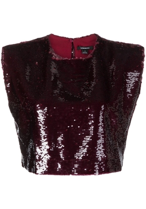 Sabina Musayev sequined cropped top - Purple