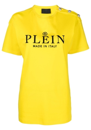 Philipp Plein embroidered-logo short-sleeve T-shirt - Yellow