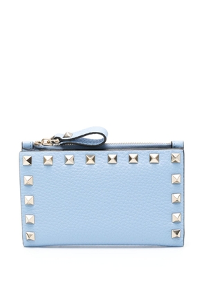 Valentino Garavani Rockstud-embellished leather wallet - Blue