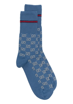 Gucci GG monogram-pattern cotton socks - Blue