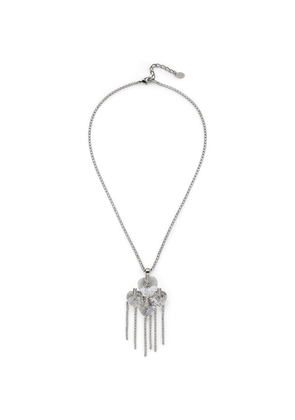 Jimmy Choo Crystal-Embellished Heart Drop Necklace