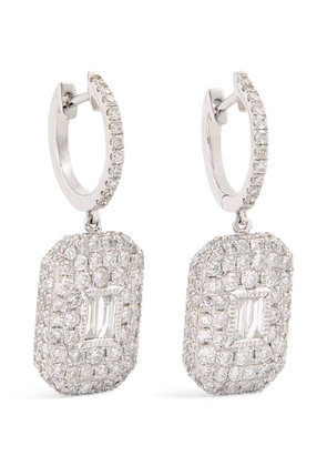 Shay White Gold And Diamond New Modern Drop Earrings