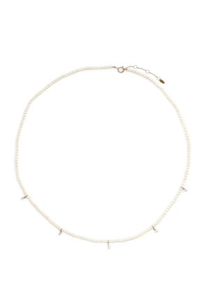 Persée Yellow Gold, Pearl And Diamond 5-Stone Necklace
