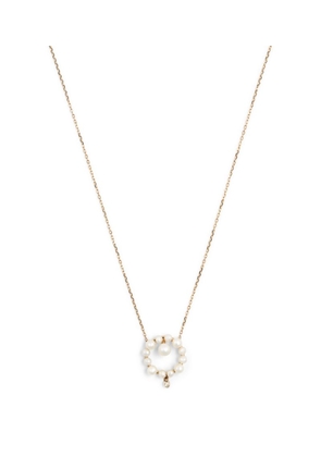 Persée Yellow Gold, Diamond And 5-Pearl Chain Necklace