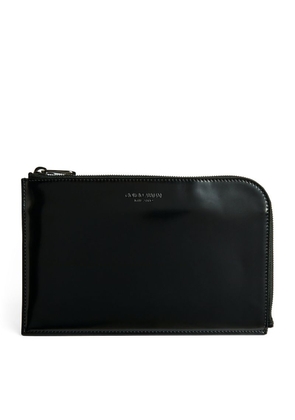 Giorgio Armani Leather Zip-Around Wallet