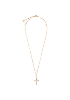 Shay Yellow Gold And Diamond Mini Cross Necklace