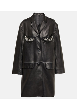 Simone Rocha Embellished leather coat