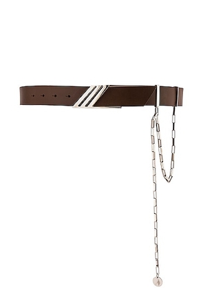 THE ATTICO Chain Detail Belt in Beaver - Brown. Size L (also in ).
