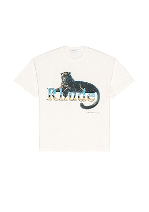 Rhude Leopard Tee 1 in White - White. Size S (also in L, M, XL/1X).