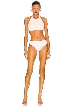 Bottega Veneta Nylon Crinkle Bikini Set in White - White. Size XL (also in ).