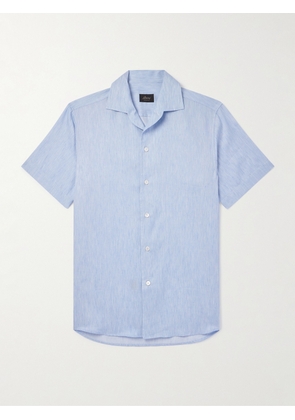 Brioni - Cotton, Linen and Silk-Blend Shirt - Men - Blue - S