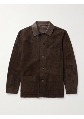 Canali - Leather-Trimmed Suede Chore Jacket - Men - Brown - S