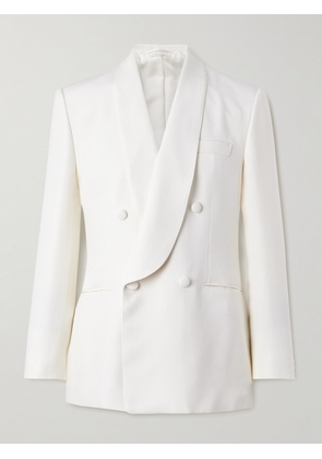 Brioni - Double-Breasted Shawl-Collar Silk-Crepe Tuxedo Jacket - Men - White - IT 48