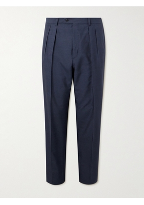 Brioni - Ischia Straight-Leg Pleated Silk Suit Trousers - Men - Blue - IT 46